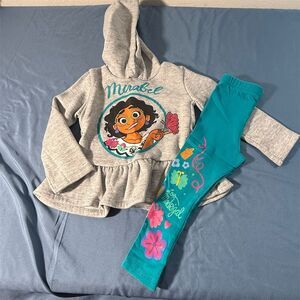 Disney Encanto Mirabel Girls Hoodie & Leggings Set Size 2T